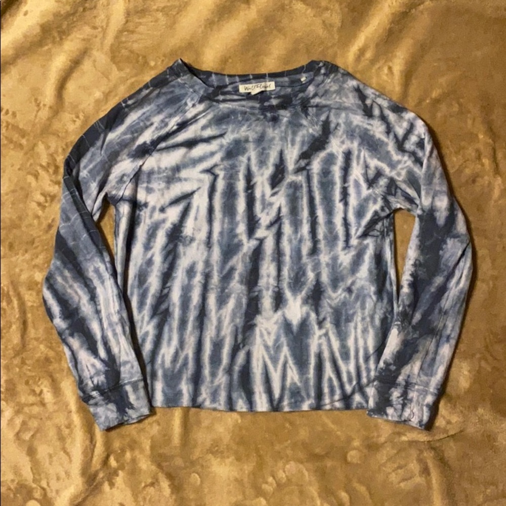 Tie dye long sleeve crop top